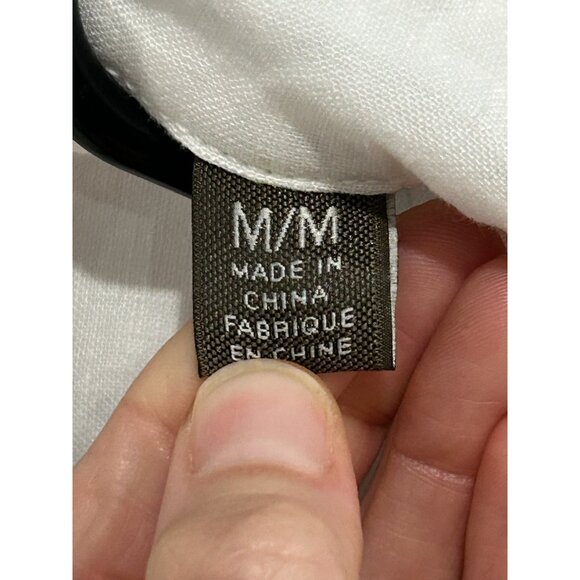 Tommy Bahama Linen Button Front Shirt White Sz Medium Long Sleeve Career Work - Picture 6 of 11